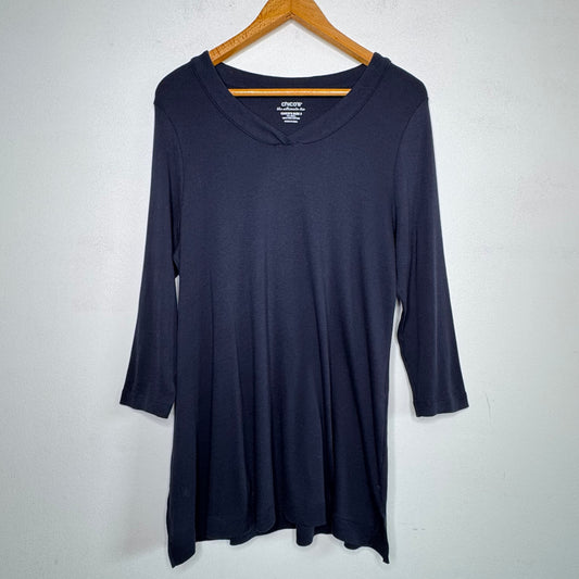 Chico’s The Ultimate Tee 3/4 Sleeve Tunic Top - Size Large