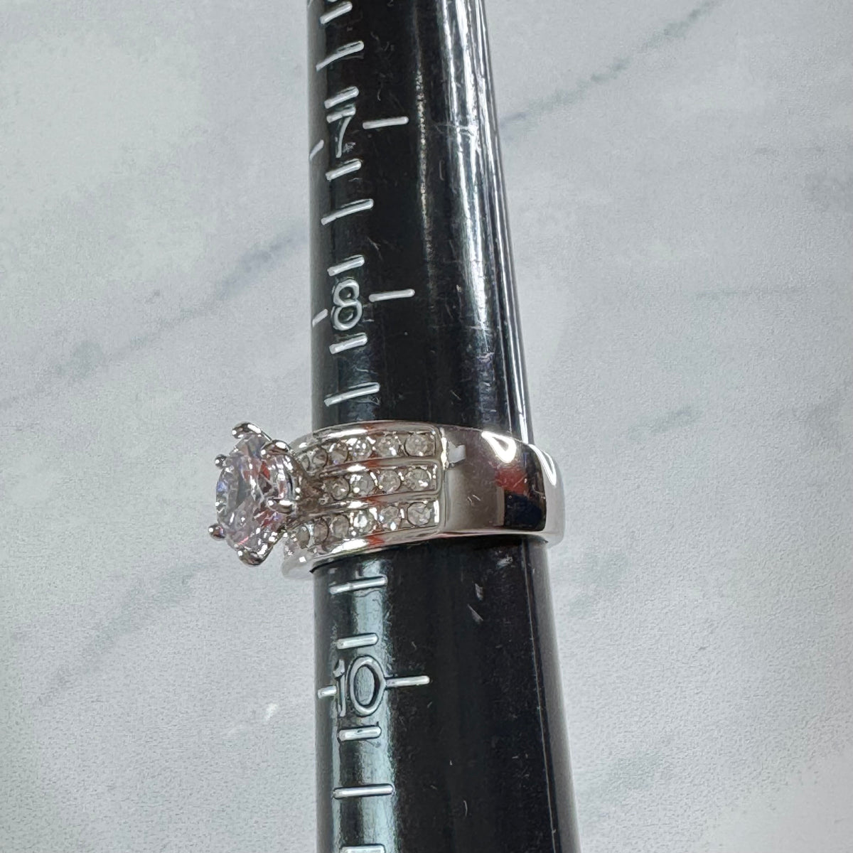 Eternal Radiance Wide Band Solitaire Ring - Size 9