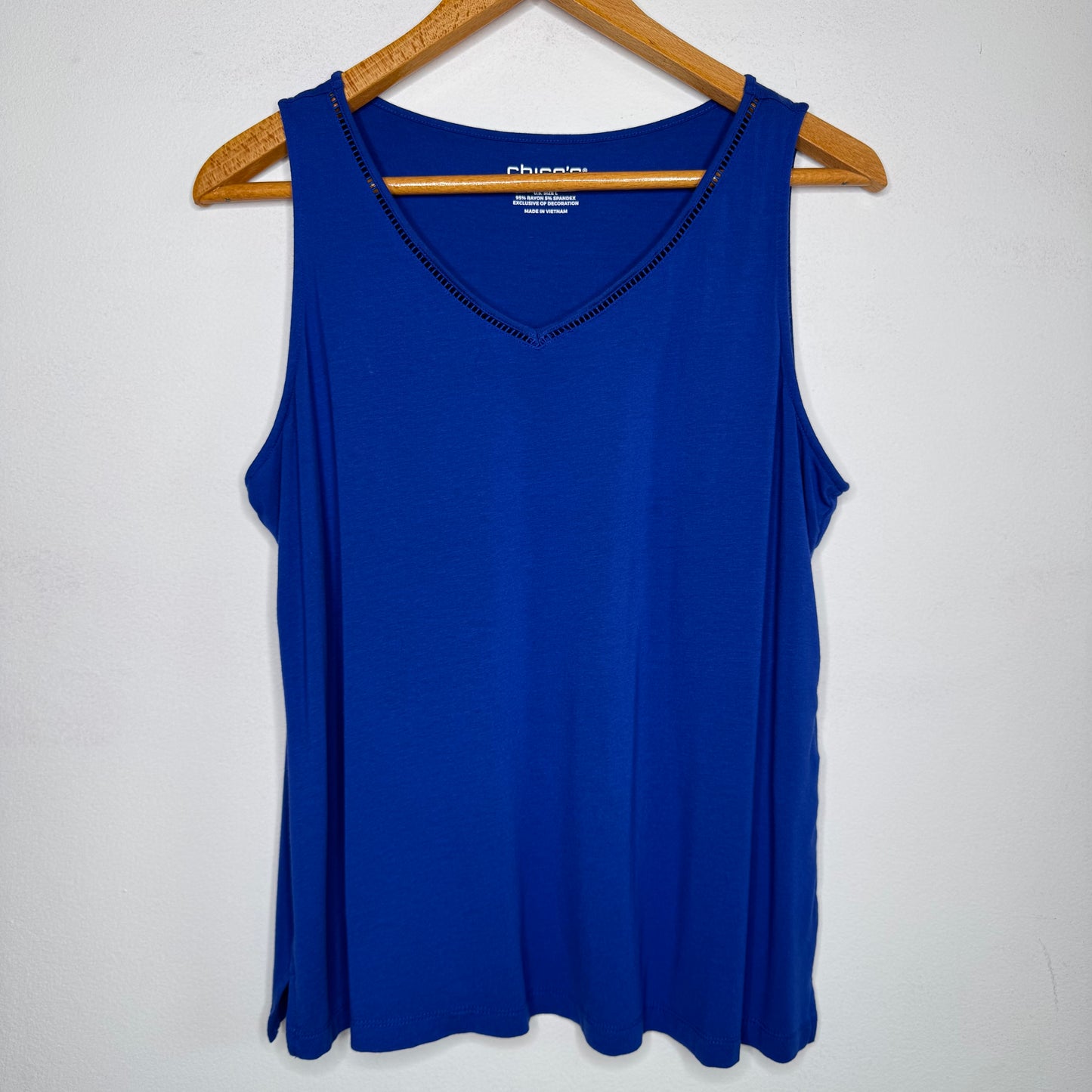 Chico’s Touch of Cool Eyelet Tank Top - Size Large