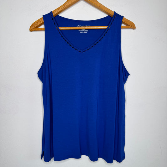Chico’s Touch of Cool Eyelet Tank Top - Size Large
