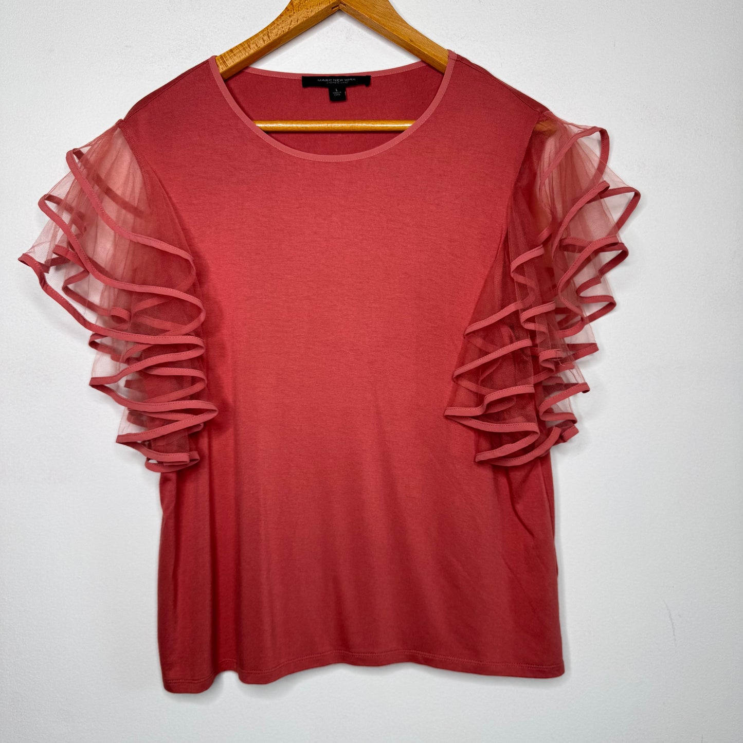 Marc New York Ruffle Sleeve Top - Size Large