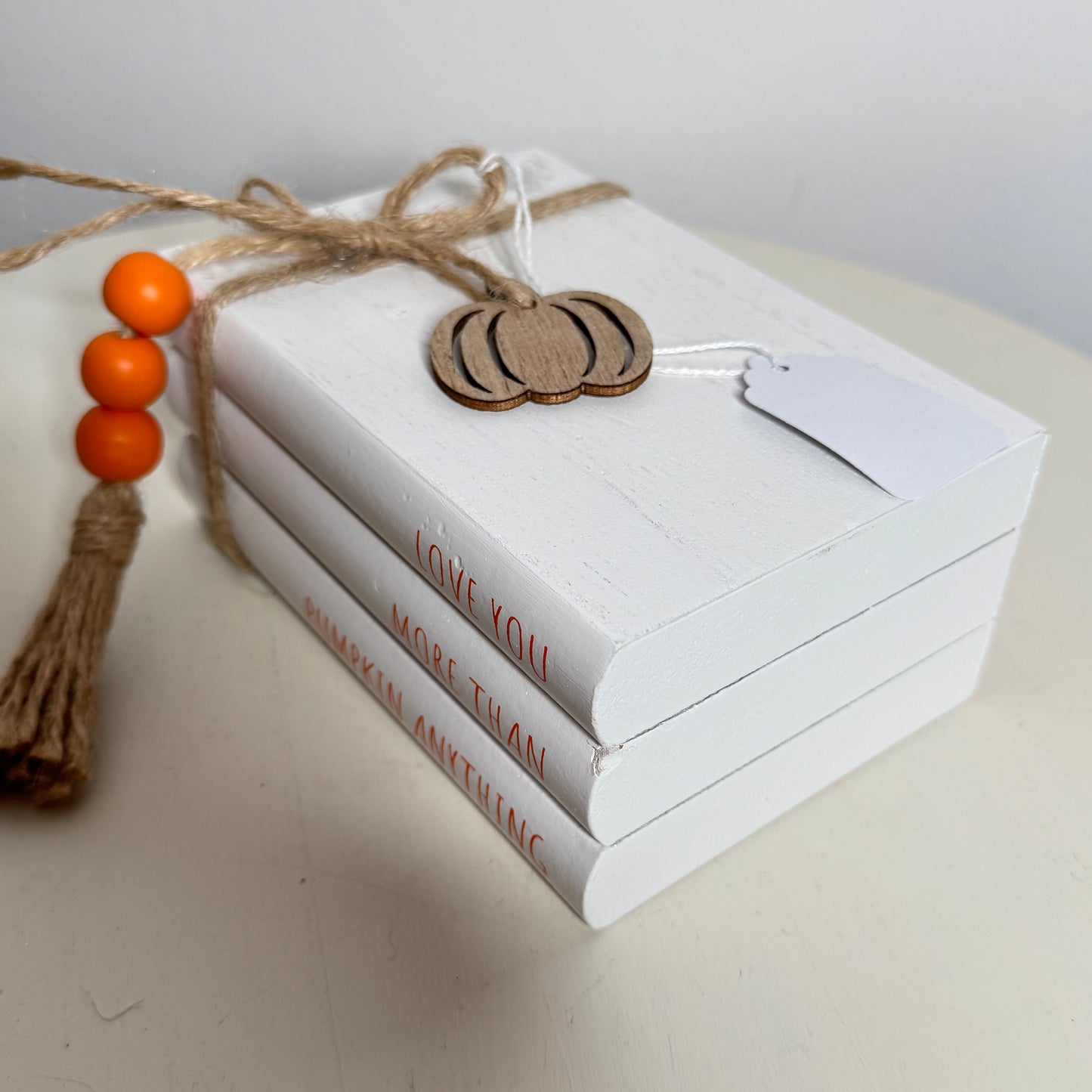 Pumpkin Everything Stacked Book Decor