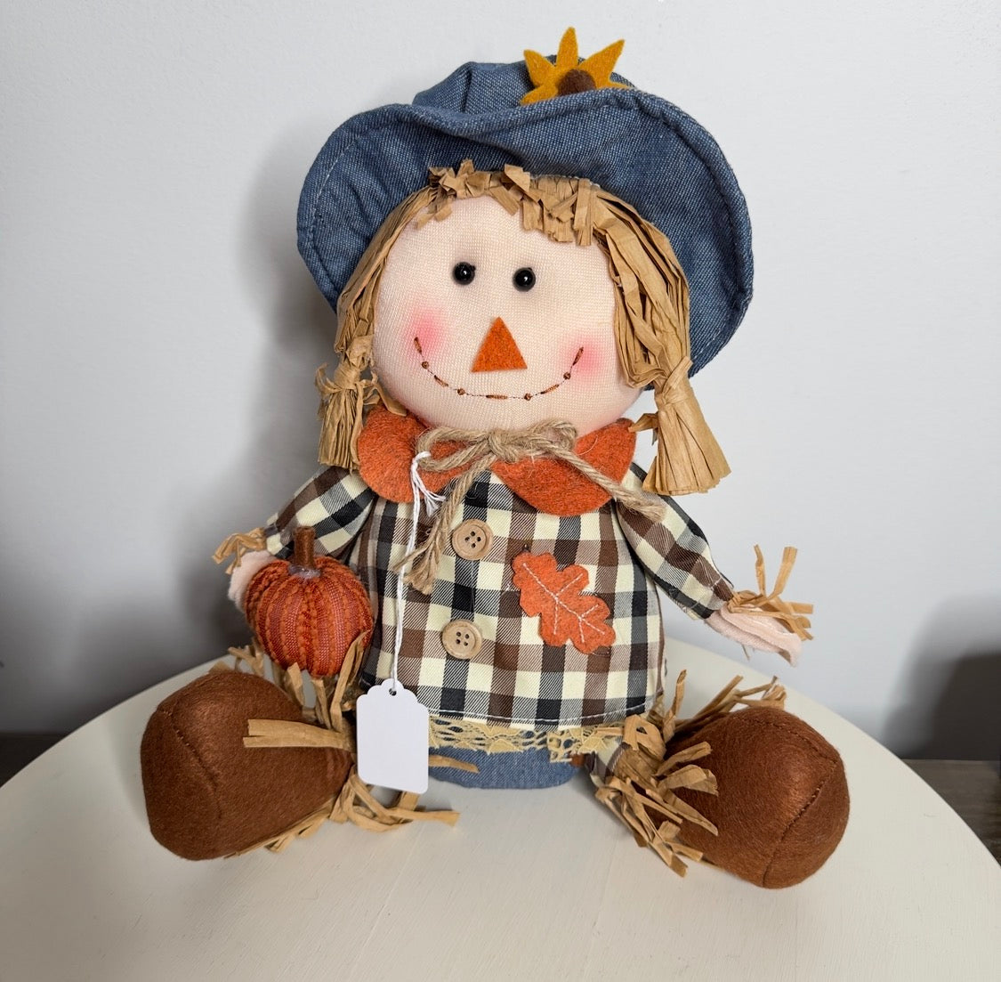 Plaid Sitting Scarecrow