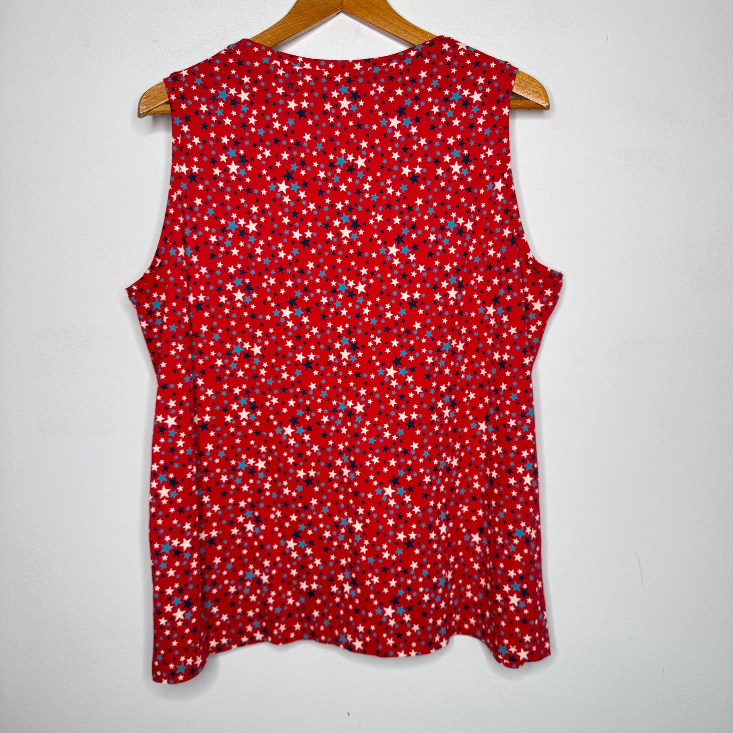 Lands End Star Print Sleeveless Tee - Size 1X