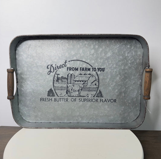 Direct From Farm To You Metal Tray - 19"