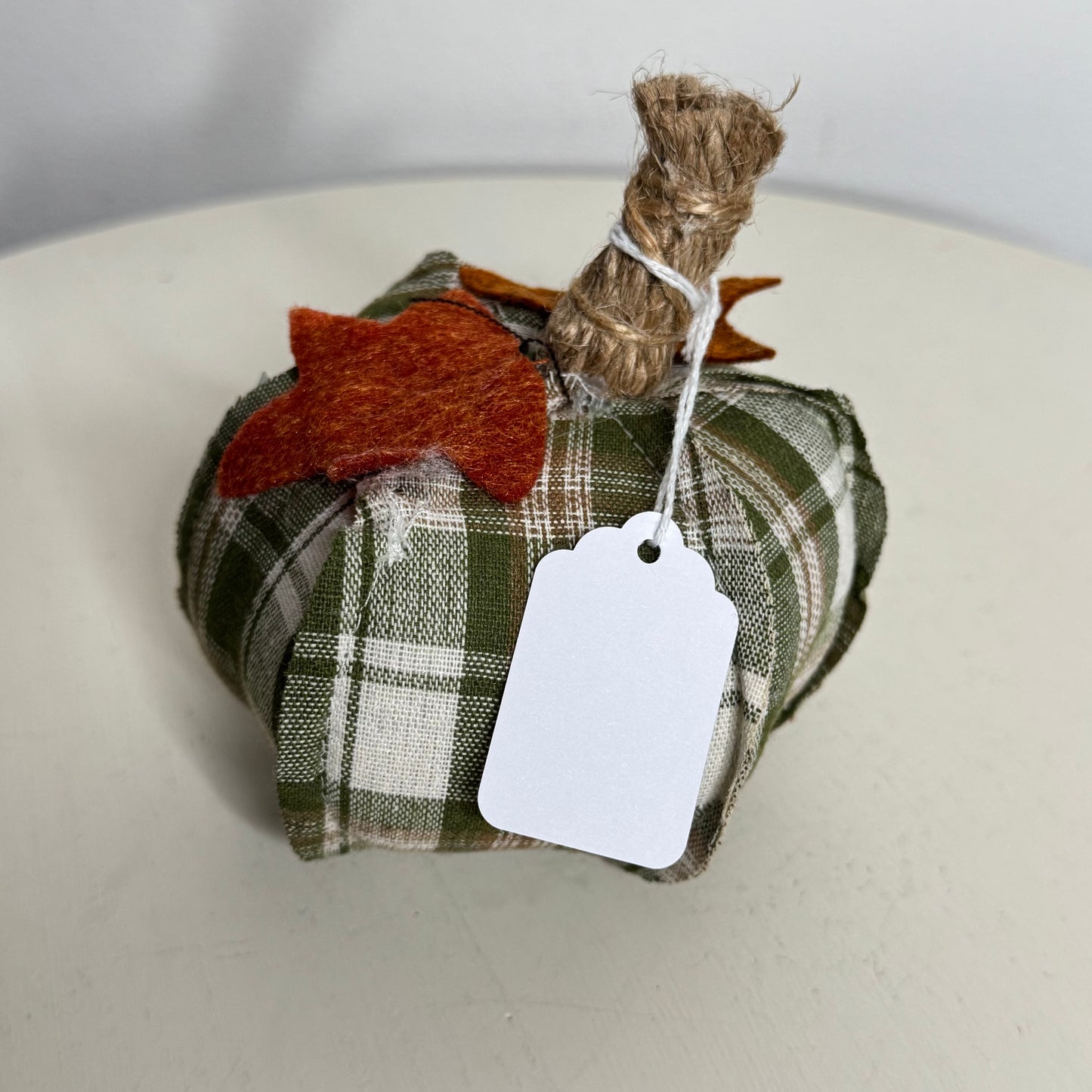 Mini Plaid Pumpkin - Green