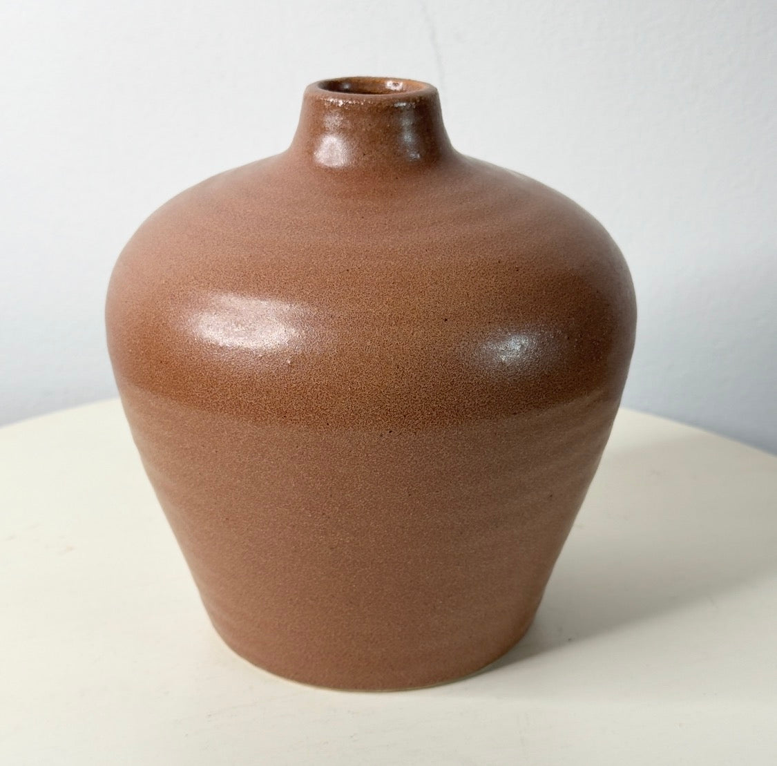 Brown Ceramic Moon Jar Vase