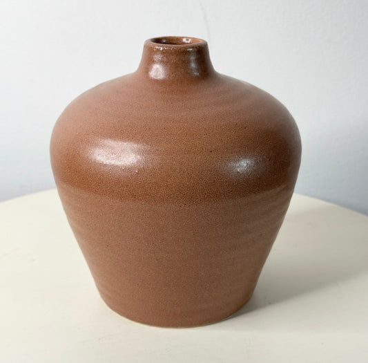 Brown Ceramic Moon Jar Vase