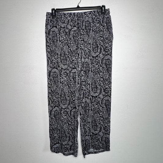 Cotton Bleu Paisley Floral Pull-On Pants - Size XL