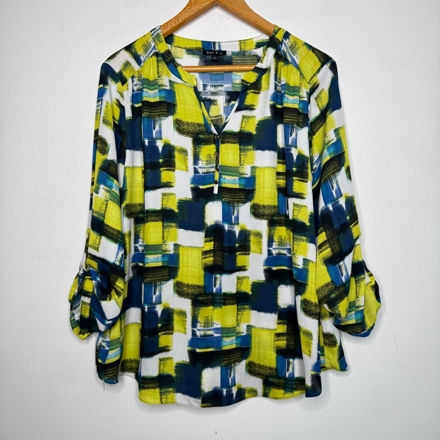 Sami & Jo Geometric Print Top - Size XL