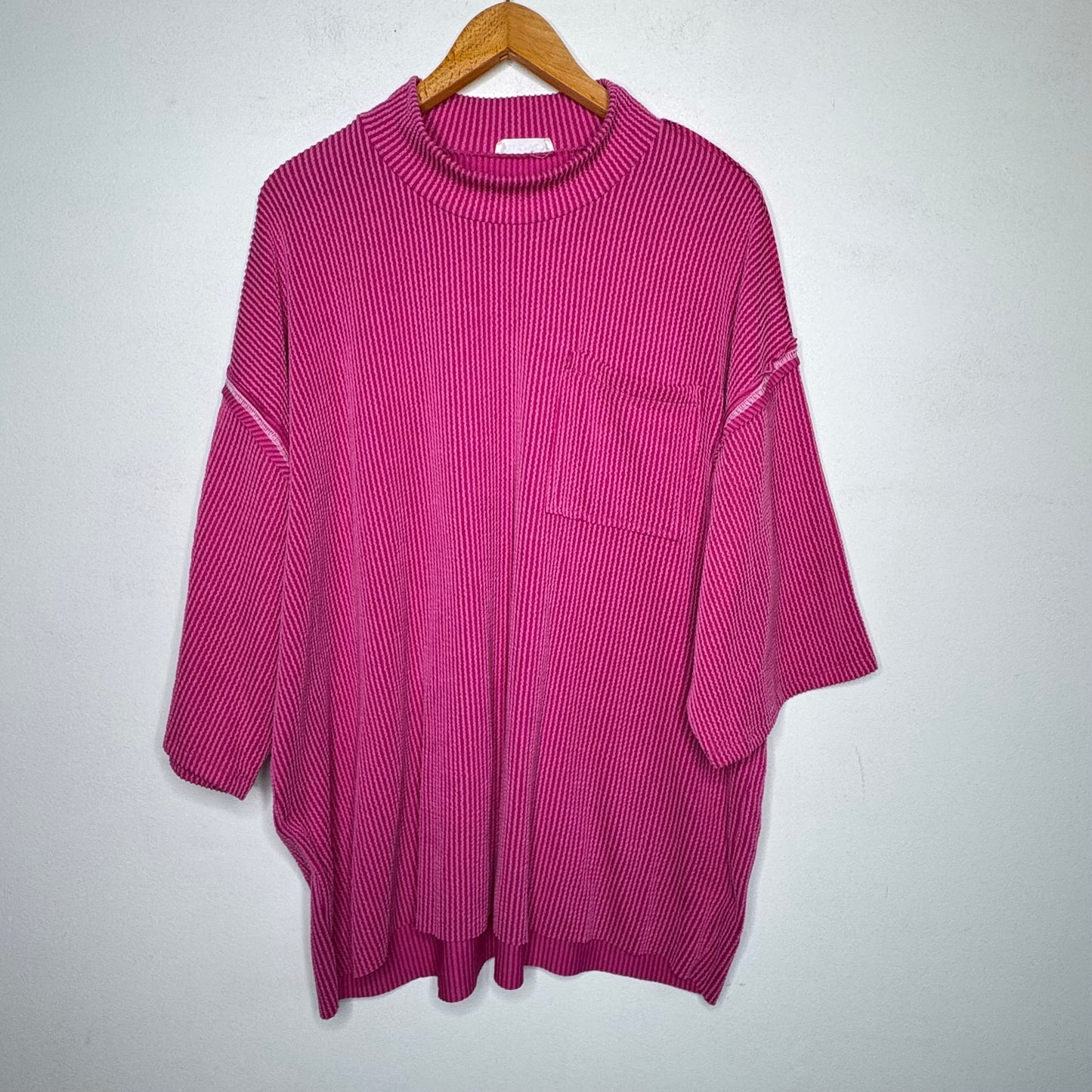Nellie Mae Ribbed Oversized Mock Neck Top - Size XS