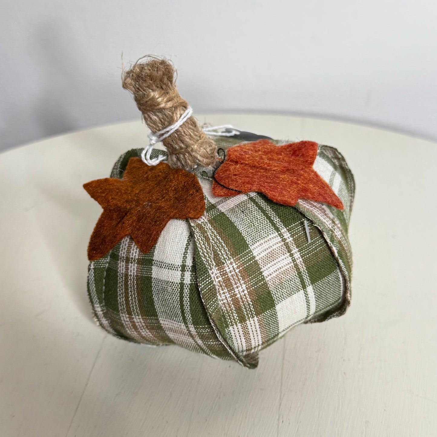 Mini Plaid Pumpkin - Green