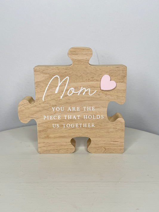 Mom Puzzle Block Sign