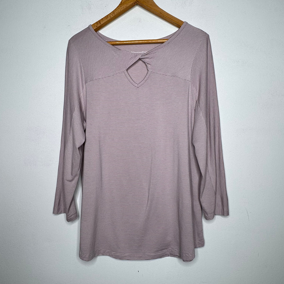 Soft Surroundings Key Hole Neckline Striped Top - Size Large