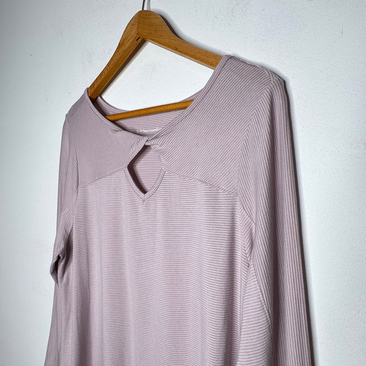 Soft Surroundings Key Hole Neckline Striped Top - Size Large
