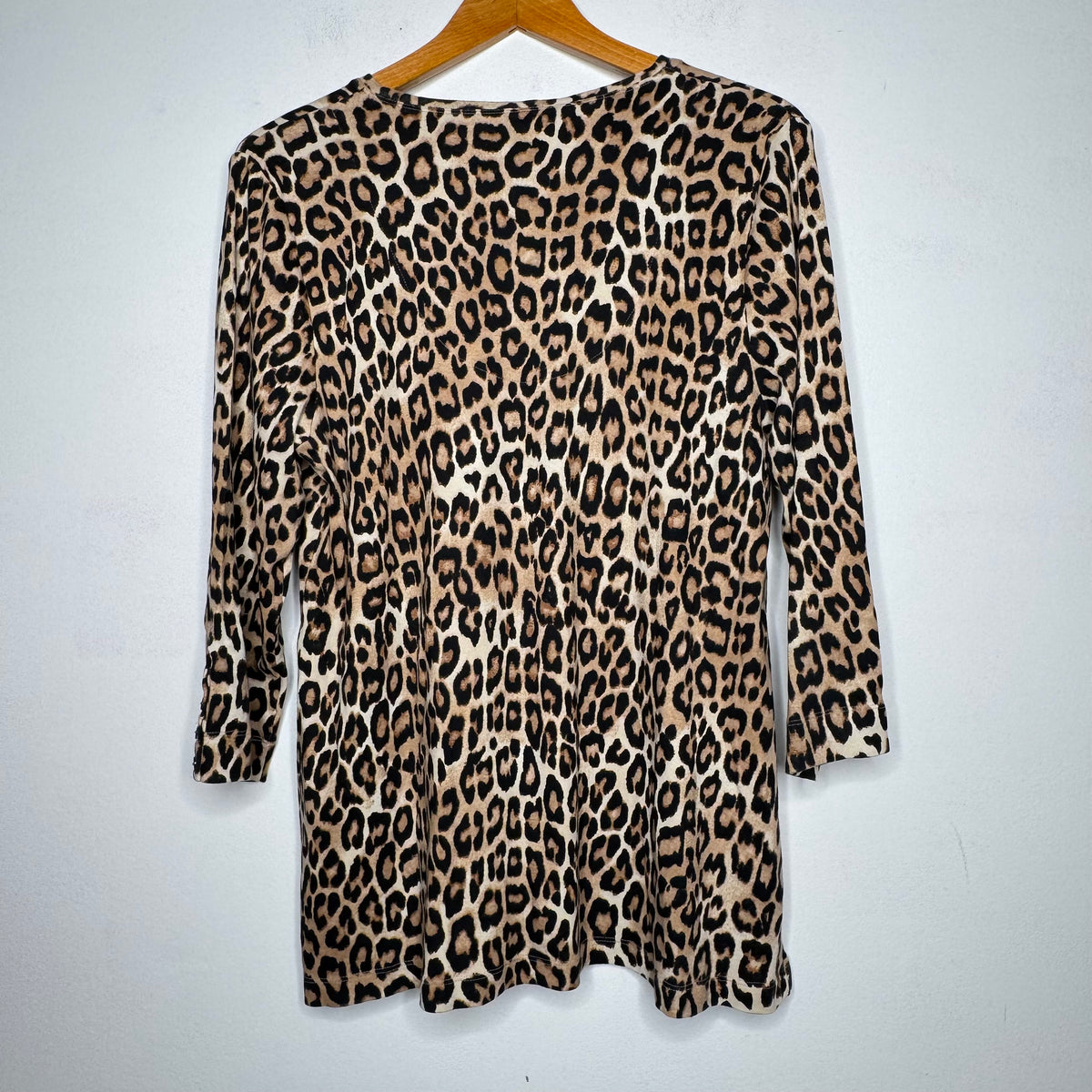Chico’s Pima Cotton Cheetah Everyday Button Tunic - Size Large