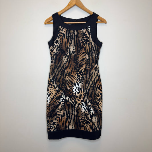 AB Studio Tiger Print Pocket Dress - Size 10
