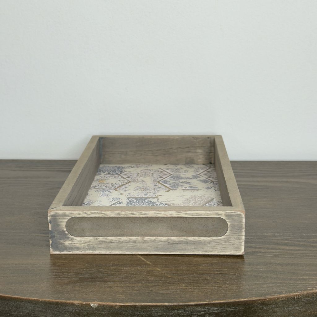 Moroccan-Inspired Ancient Marrakesh Decoupage Paper Pattern Wood Tray