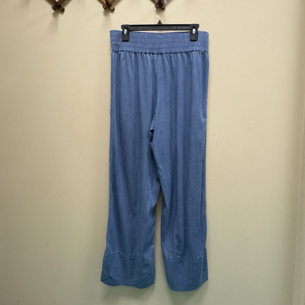 Anybody Chambray Denim Pull-On Wide Leg Pants - Size Medium