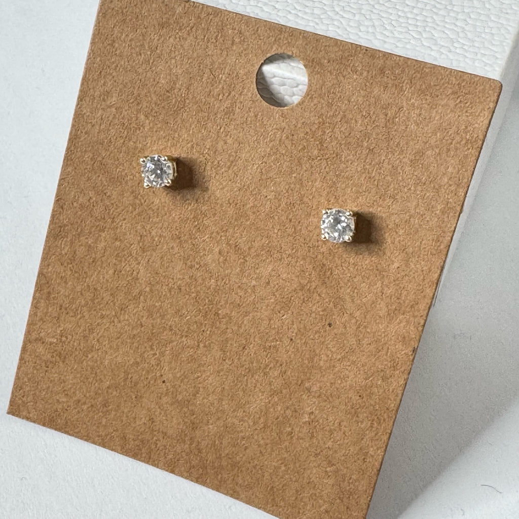 Sterling Silver Cubic Zirconia Stud Earrings