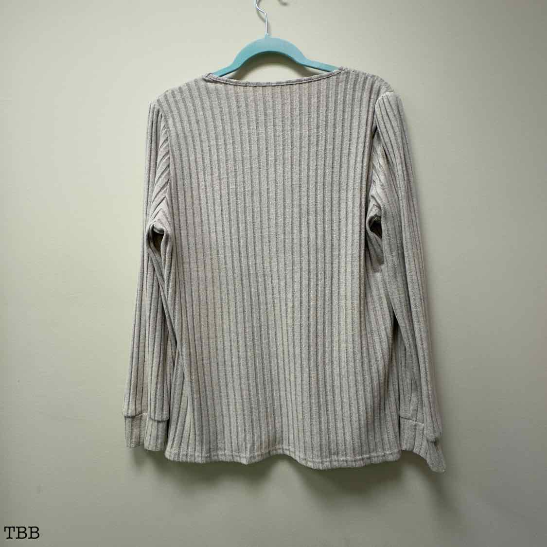 Beige Ribbed Sweater - Size XL