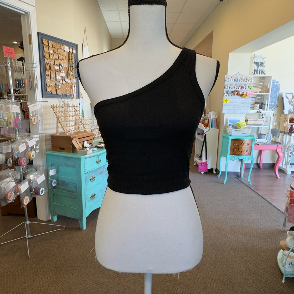 American Eagle One Shoulder Cropped Tank Top - Size Medium