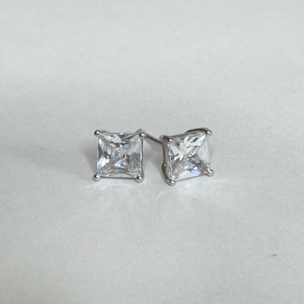 Princess Cut Stud Earrings