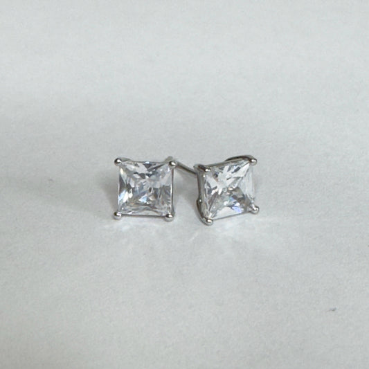 Princess Cut Stud Earrings