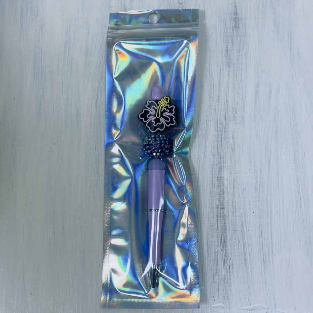 Beaded Ink Pen - Hibiscus