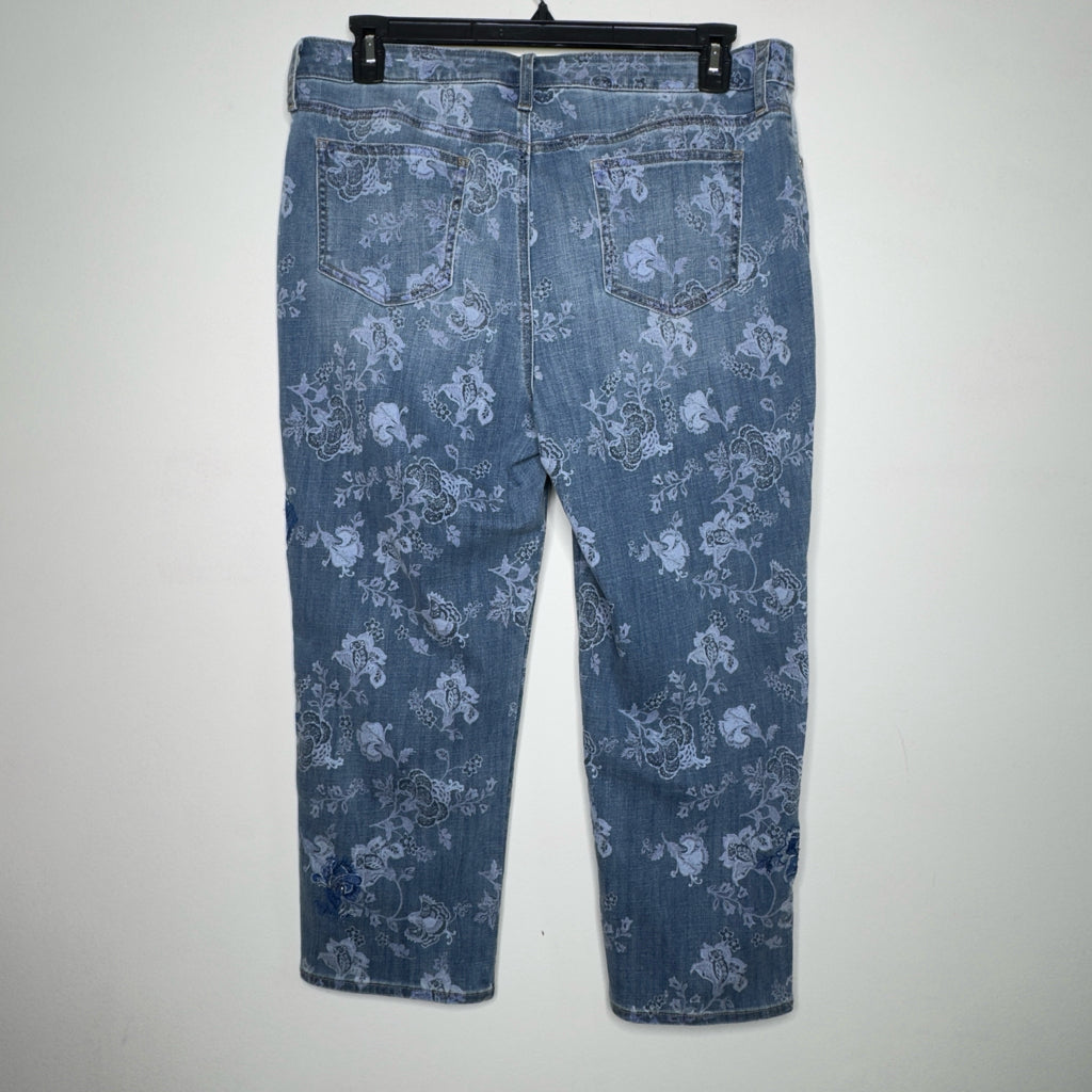 Chico's Embellished Girlfriend Crop Jeans - Size 14