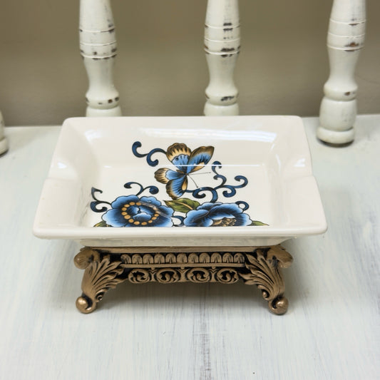 Butterfly & Floral Raised Soap Dish