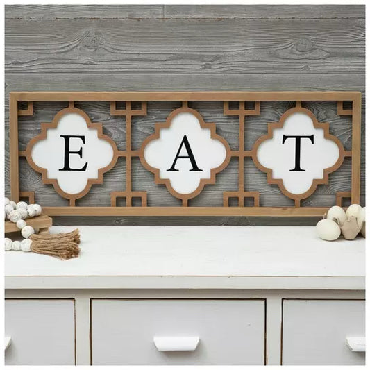 Eat Quatregoil Wood Wall Decor