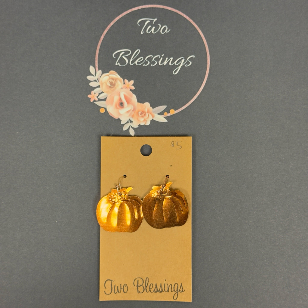 Two Blessings Earrings - Copper Pumpkin