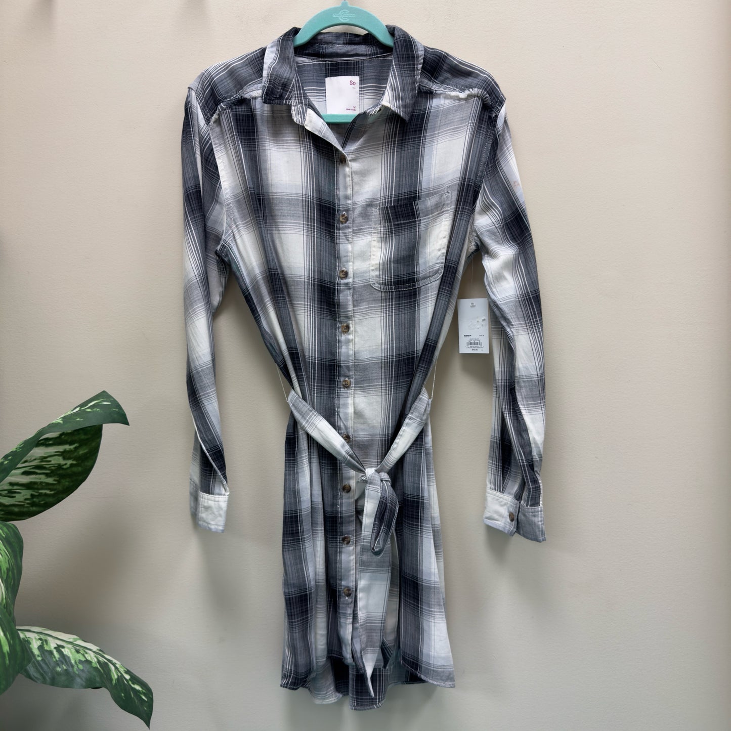 So Brand Plaid Shirt Dress - Size Medium