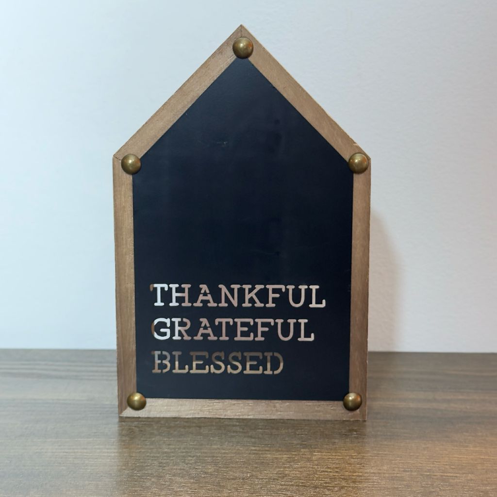 Thankful Grateful Blessed Box Sign