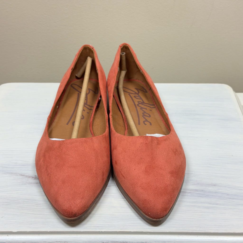 Zodiac Hill Papaya Orange Ballet Flats - Size 8 1/2