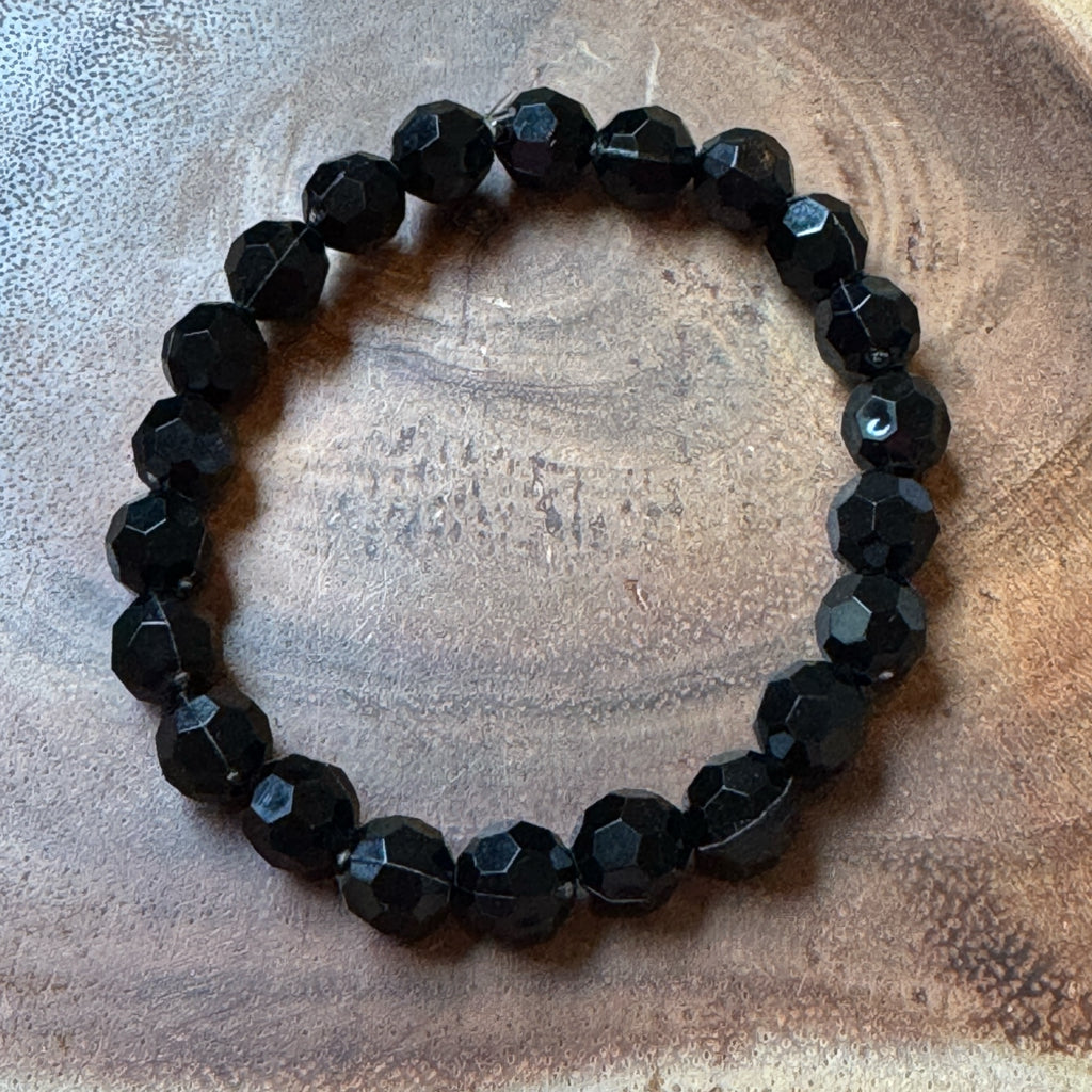 Inga Ann's Beaded Bracelet - Black Fauceted