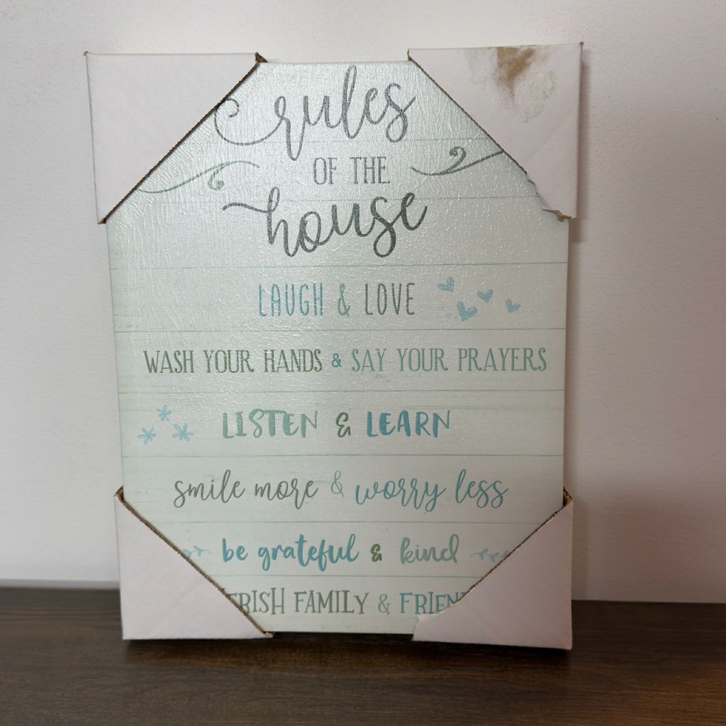 Rules Of The House Canvas Wall Accent