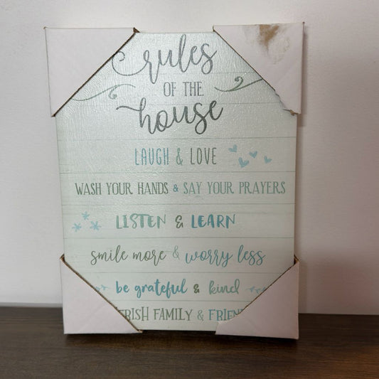 Rules Of The House Canvas Wall Accent