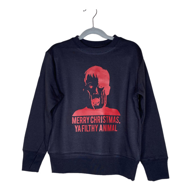 Youth Merry Christmas Ya Filthy Animal Graphic Sweatshirt - Size Youth Medium