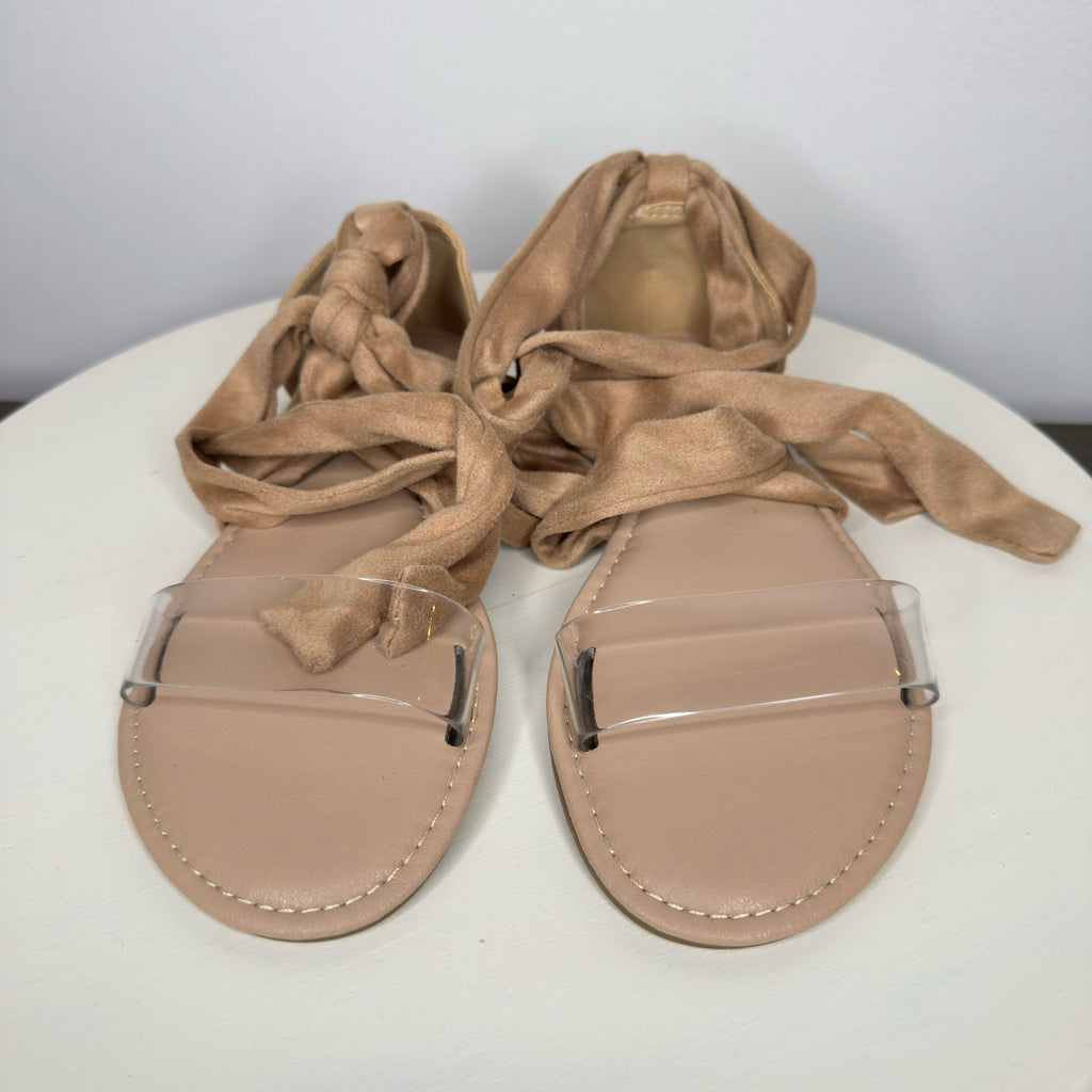 Fashion Nova Wrapped Around You Flat Sandals - Size 7.5