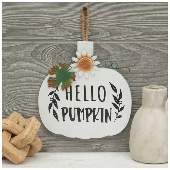 Hello Pumpkin Wood Wall Decor