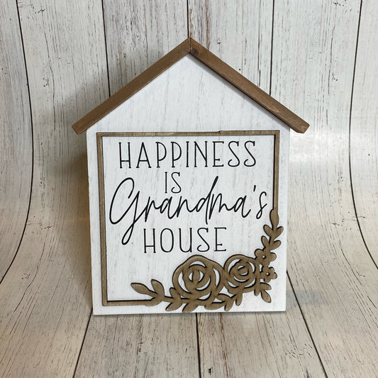 Happiness Is Grandma's House Easel Sign