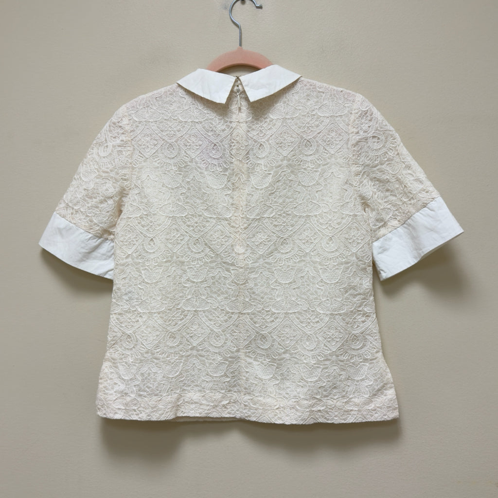 Tory Burch Lace Overlay Top - Size Small