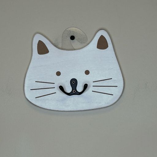 Cat Face Dual Wood Wall Hook