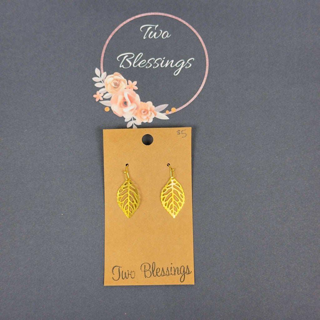 Two Blessings Earrings - Gold Leaf