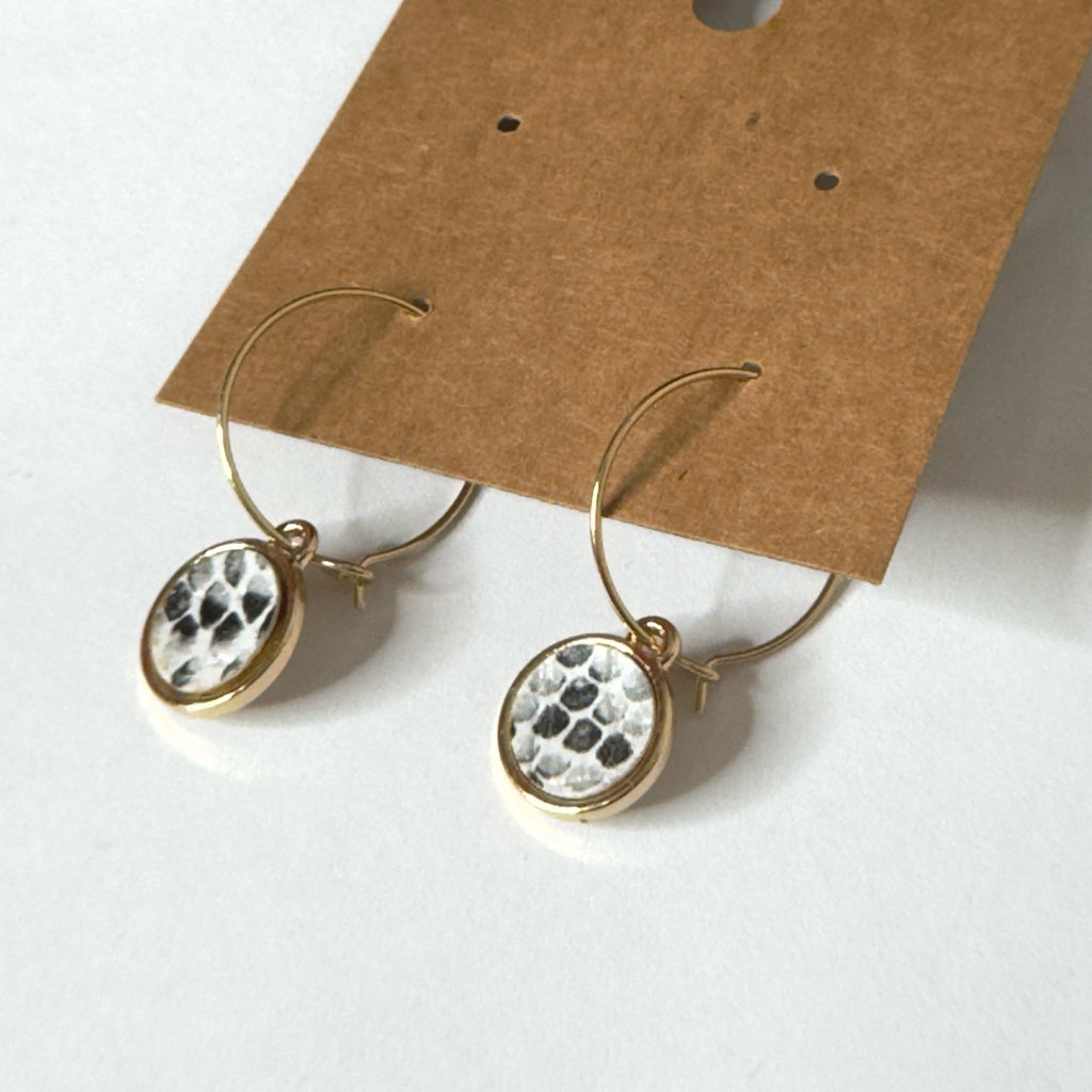 Snakeprint Hoop Earrings