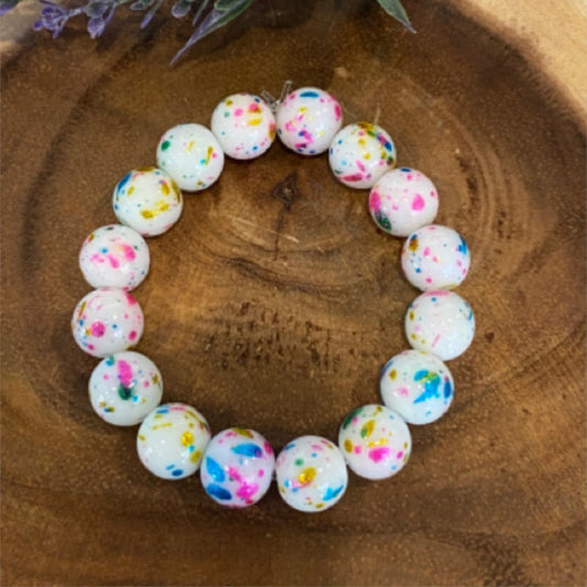 Inga Ann's Multicolor Splatter Beaded Bracelet