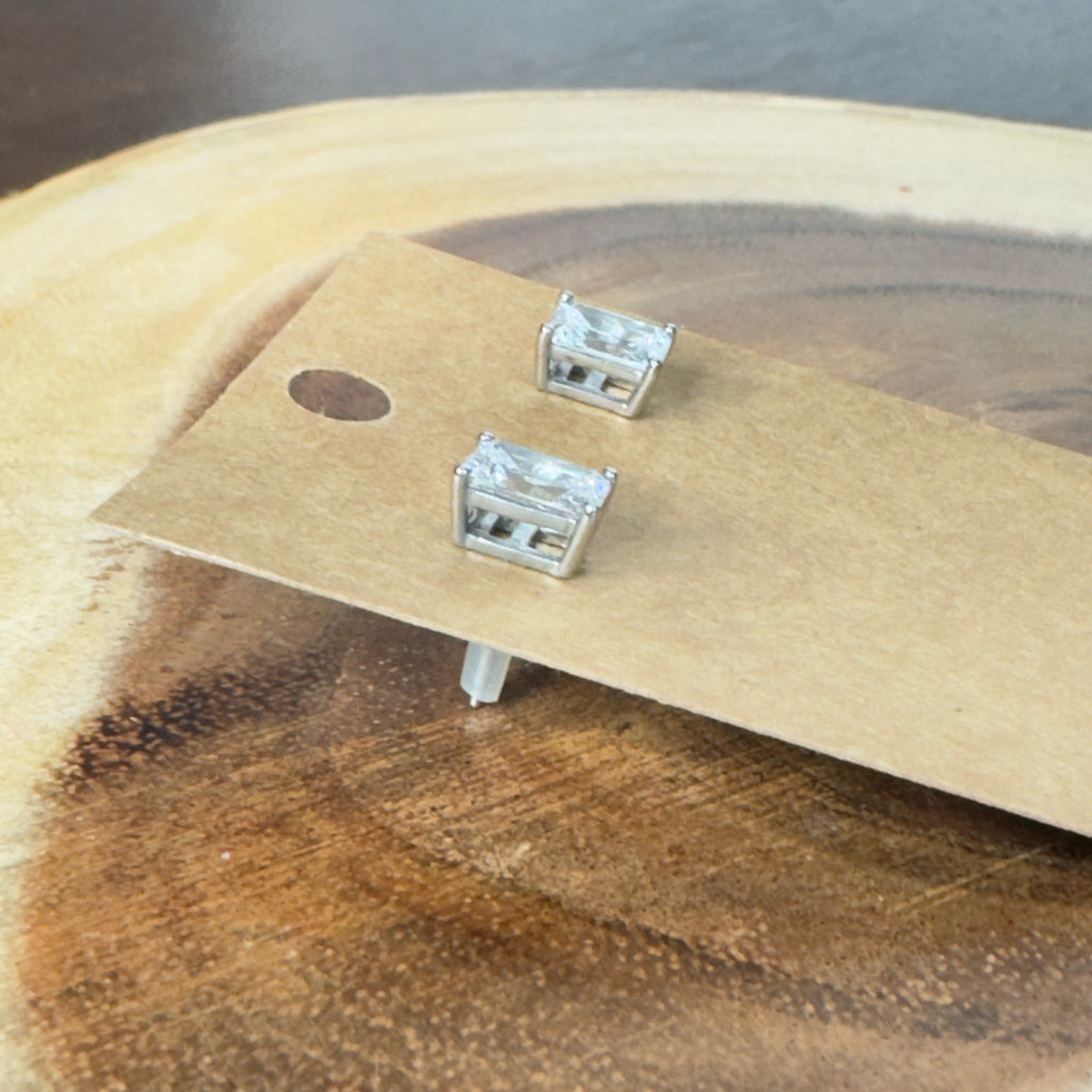Radiant Cut Stud Earrings