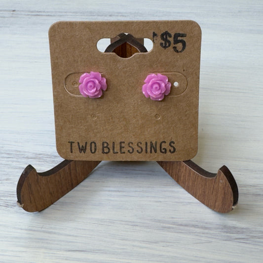 Two Blessings Earrings - Flower - Lavender